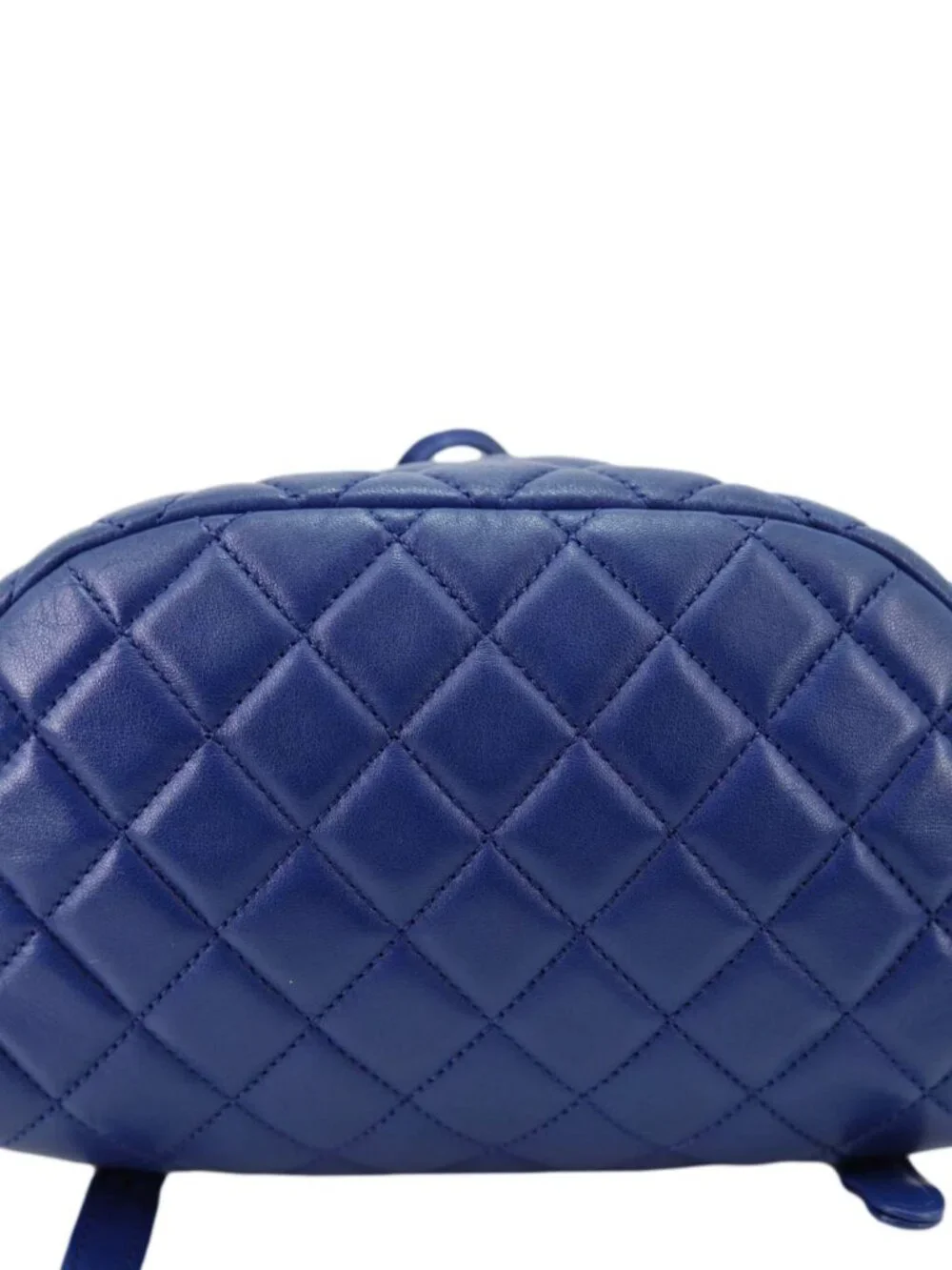 Chanel Urban Spirit Quilted Lambskin Leather Backpack Bag Blue